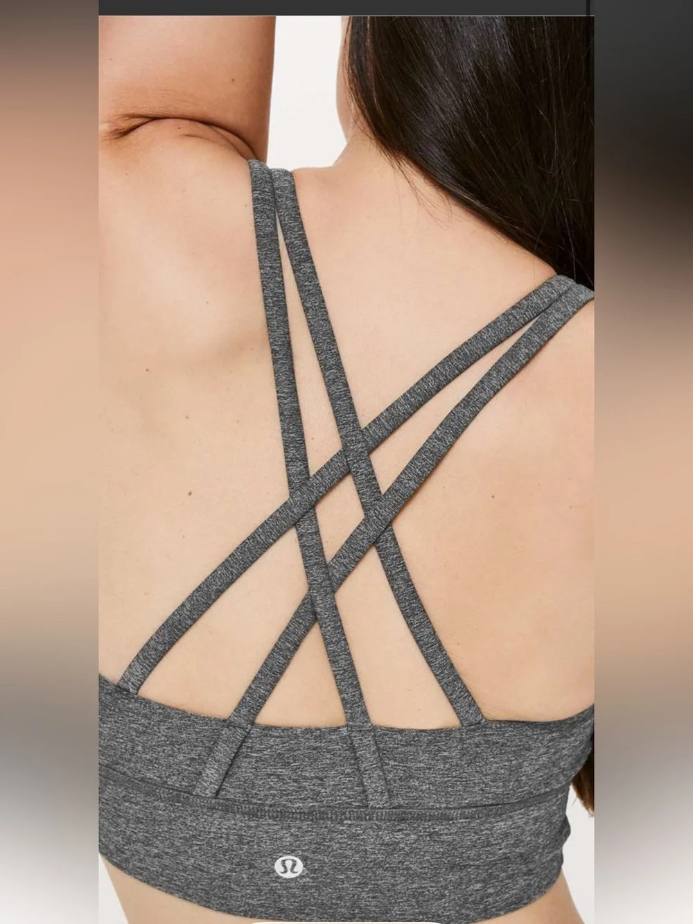 Lululemon Women’s Energy Bra *Long Line Heathered Black Size 2 NWOT
